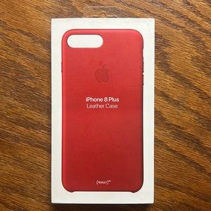 Apple IPhone 8+ Red Leather Case